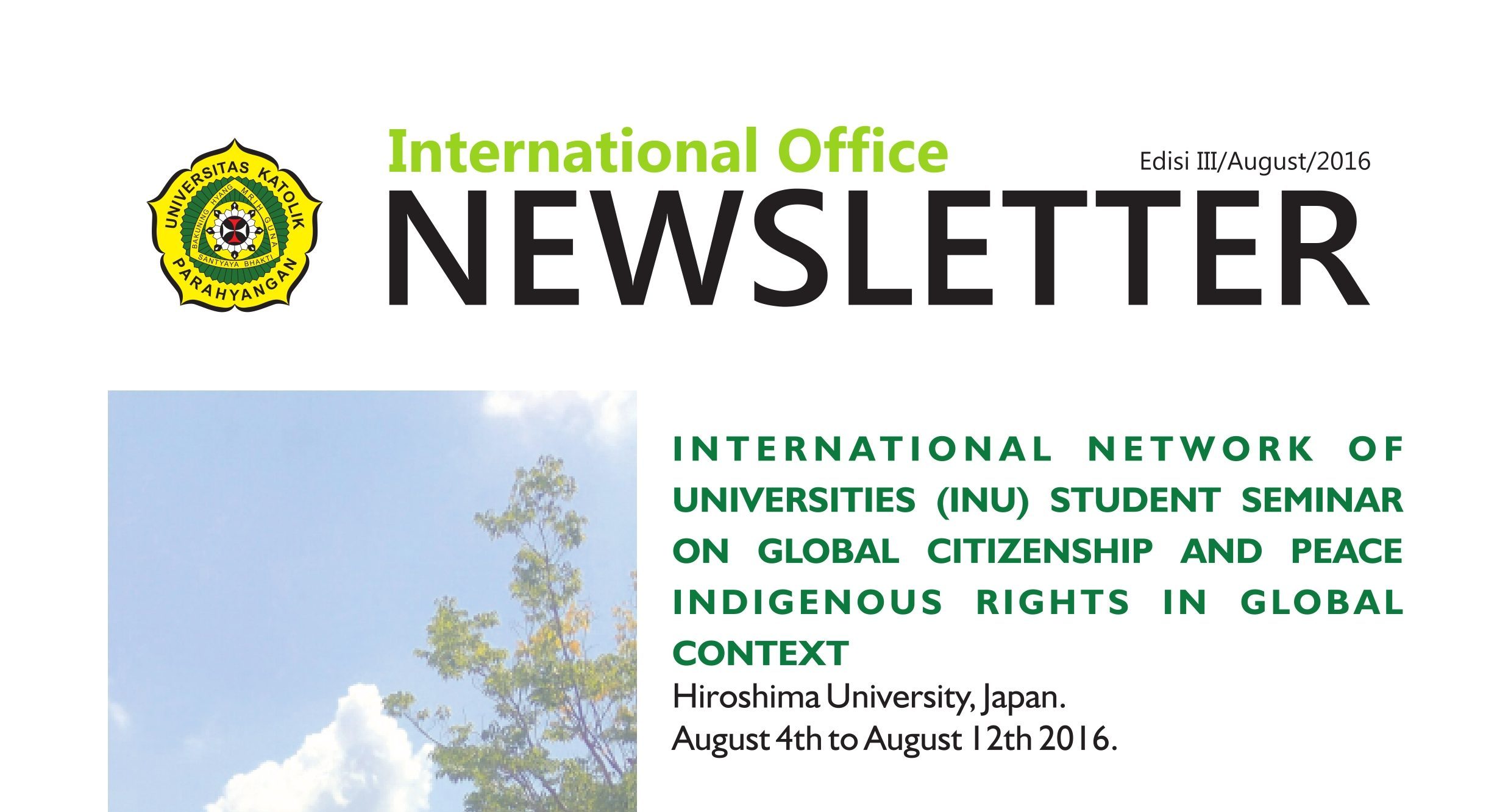 International Office Newsletter Ed.3/August/2016