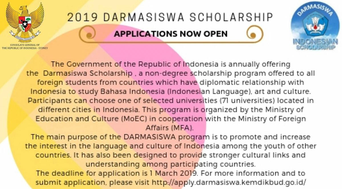 Darmasiswa Scholarship 2023 – Now Open!