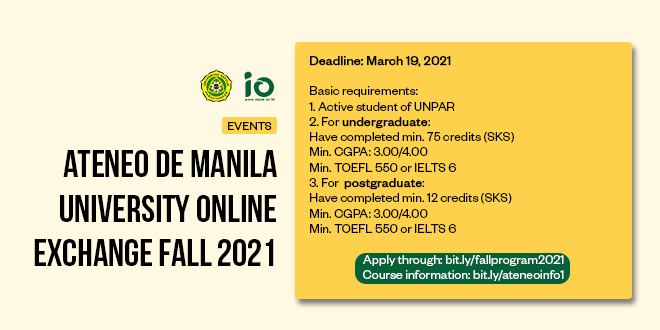 Ateneo De Manila University Online Exchange Fall 2021