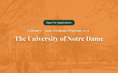 [Open for Application] February-June Exchange Program 2024 – The University of Notre Dame