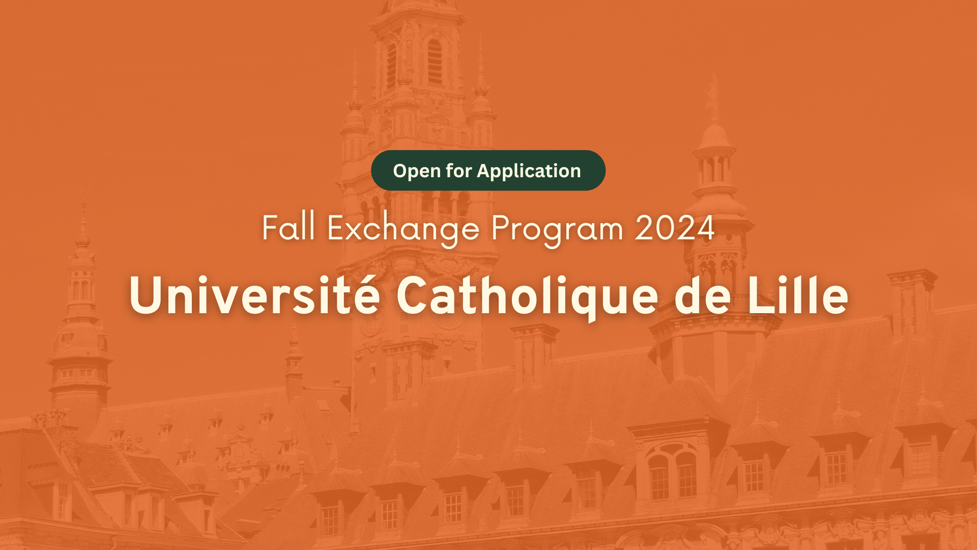[Closed] Fall Semester 2024 - Université Catholique de Lille