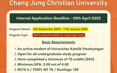 [Open for Application] – 2025 Fall Exchange Program Chang Jung Christian University