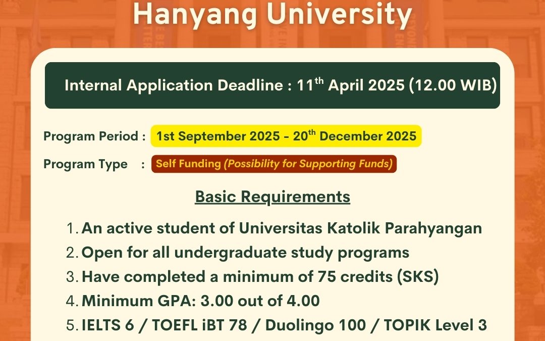 [Closed] – 2025 Fall Exchange Program Hanyang University ERICA